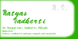 matyas vadkerti business card